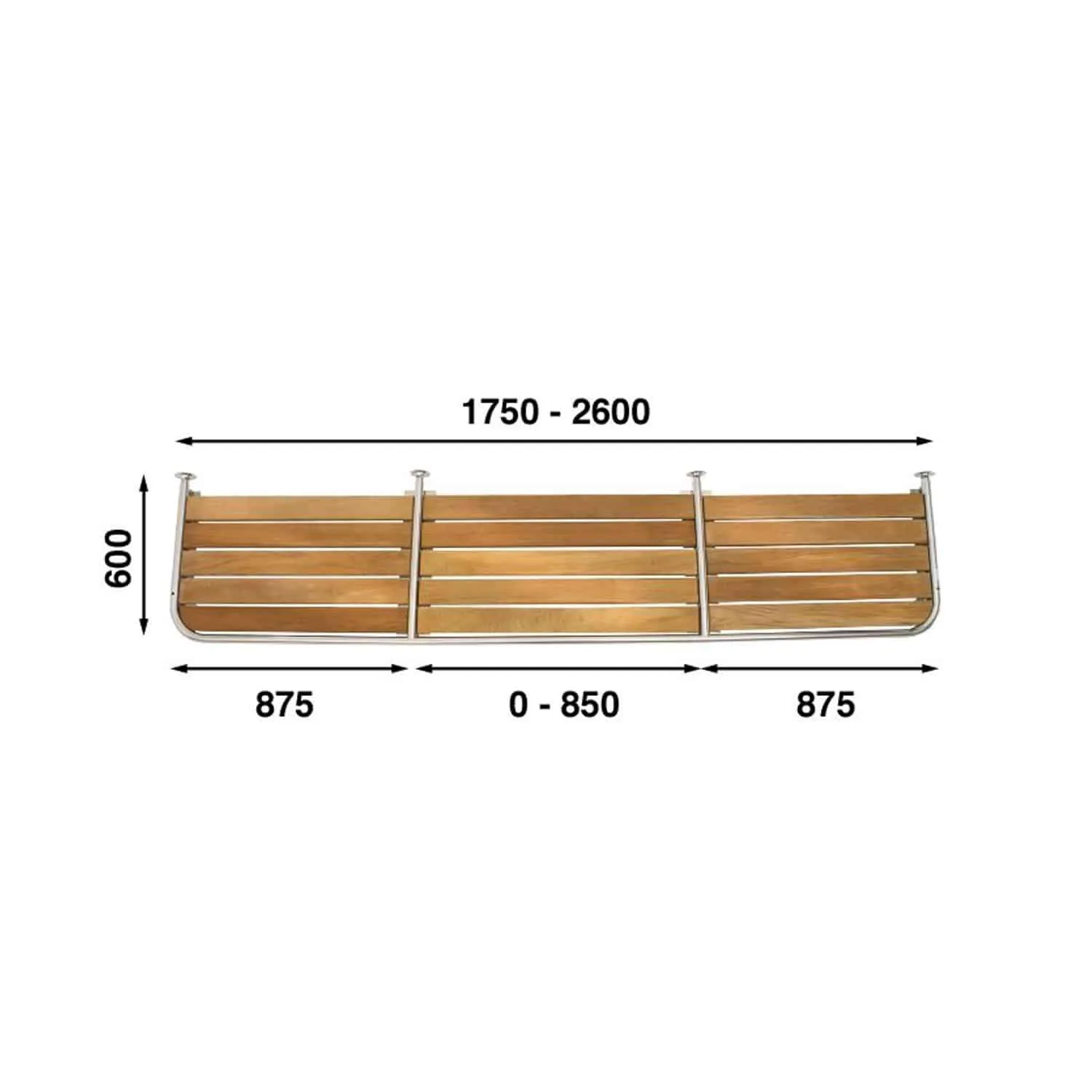 Plataforma de baño para motoras 1750-2600 x 600 mm - Imagen 2