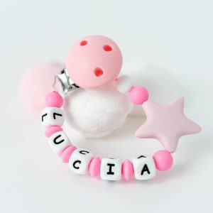 Chupetero de Silicona Rosa