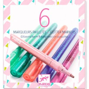 6 ROTULADORES CON PURPURINA