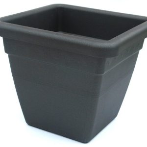 Maceta de plástico inyectado color antracita CUADRADA 45 cm.