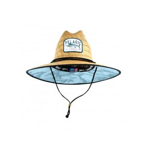 Sombrero Baja Straw Sunhat Fish Camo Slate
